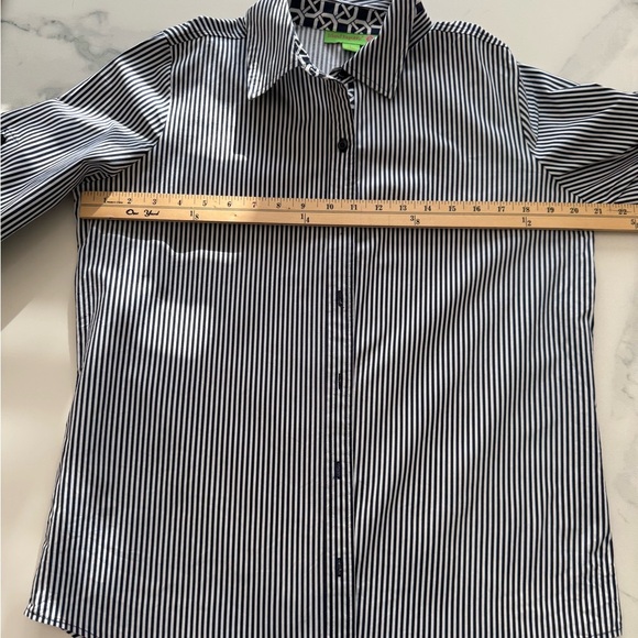 Island Republic Blue and White Striped Button-Up Shirt. Size L - Picture 4 of 5
